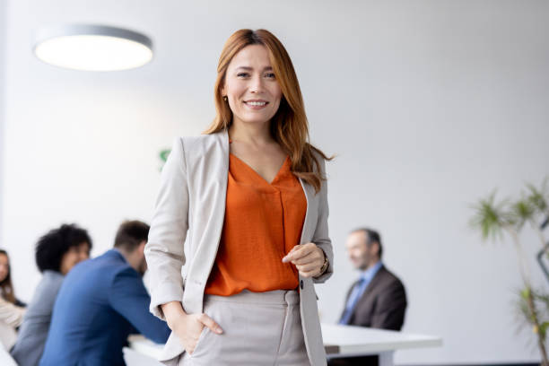 Confident professional woman in a modern office